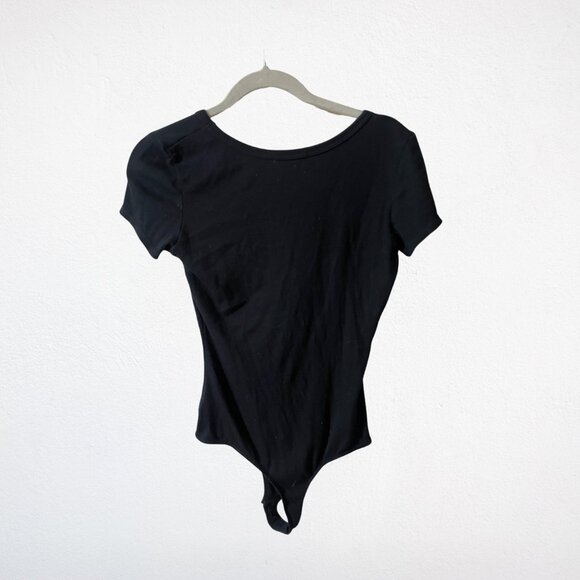 Agolde Black Scoop Neck Short Sleeve Body Suit - Picture 2 of 3
